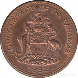 Монета. Багамские острова. 1 цент 1992 год.