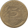Монета. Франция. 5 сантимов 1967 год. ав.