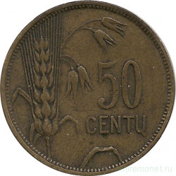 Монета. Литва. 50 центов 1925 год.