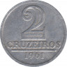 Монета. Бразилия. 2 крузейро 1961 год. ав.
