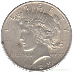 Монета. США. 1 доллар 1925 год.