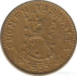 Монета. Финляндия. 20 марок 1955 год.