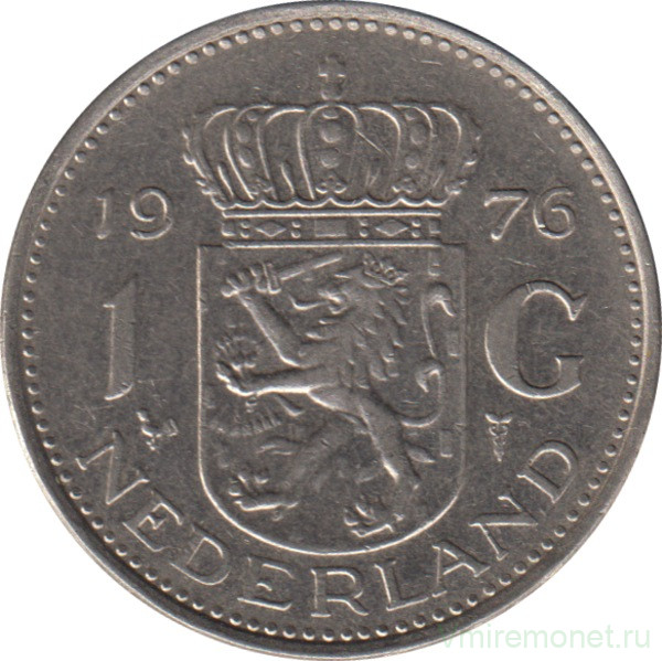 Монета. Нидерланды. 1 гульден 1976 год.