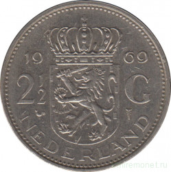 Монета. Нидерланды. 2,5 гульдена 1969 год. Петух.