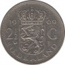 Монета. Нидерланды. 2.5 гульдена 1969 год. Петух. ав.