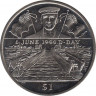 Монета. Великобритания. Британские Виргинские острова. 1 доллар 2004 год. 60 лет высадке в Нормандии. Флот. ав.