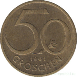 Монета. Австрия. 50 грошей 1961 год.