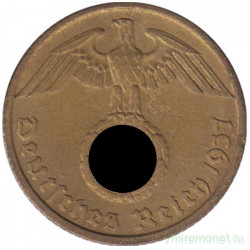 Монета. Германия. Третий Рейх. 10 рейхспфеннигов 1937 год. Монетный двор - Штутгарт (F).