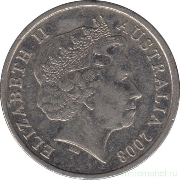 Монета. Австралия. 10 центов 2008 год.