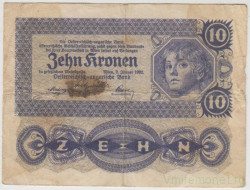 Банкнота. Австрия. 10 крон 1922 год.