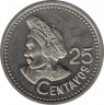Монета. Гватемала. 25 сентаво 1997 год. рев.
