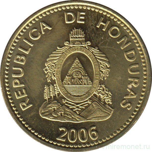Монета. Гондурас. 10 сентаво 2006 год.