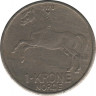Монета. Норвегия. 1 крона 1970 год. ав.