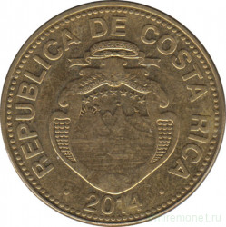 Монета. Коста-Рика. 25 колонов 2014 год.