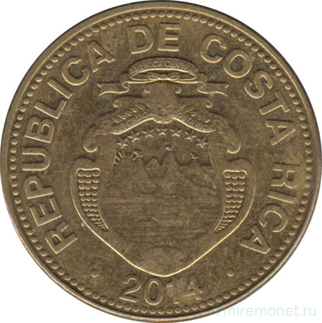 Монета. Коста-Рика. 25 колонов 2014 год.