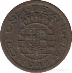 Монета. Ангола. 20 сентаво 1948 год. 300 лет революции 1648 года.