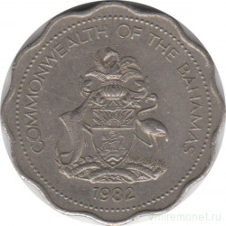 Монета. Багамские острова. 10 центов 1982 год.
