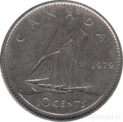 Монета. Канада. 10 центов 1979 год.