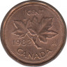 Монета. Канада. 1 цент 1982 год. ав.