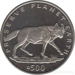 Монета. Босния и Герцеговина. 500 динар 1994 год. Волк.