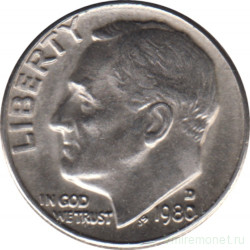 Монета. США. 10 центов 1980 год. Монетный двор D.