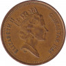 Монета. Гибралтар. 1 пенни 1988 год. АF.