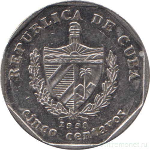 Монета. Куба. 5 сентаво 1998 год (конвертируемый песо).