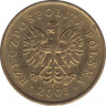 Монета. Польша. 1 грош 2003 год. ав.