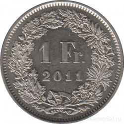 Монета. Швейцария. 1 франк 2011 год.
