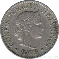 Монета. Швейцария. 10 раппенов 1909 год.