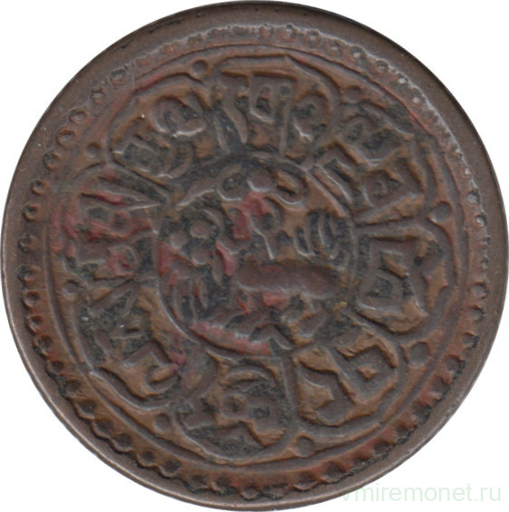 Монета. Тибет. 1 шо 1927 (1601) год.
