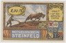 Бона. Нотгельд. Германия. Общество города Штайнфельд. 1 марка 1921 год. Вариант 1262.6.а.2. рев.