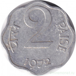 Монета. Индия. 2 пайса 1972 год. Без отметки монетного двора.
