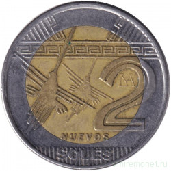 Монета. Перу. 2 соля 2010 год.