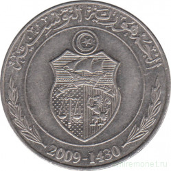 Монета. Тунис. 1 динар 2009 год.