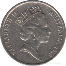 Монета. Австралия. 10 центов 1989 год.