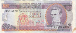Банкнота. Барбадос. 20 долларов 1997 год. Тип 50.