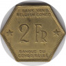Монета. Бельгийское Конго. 2 франка 1943 год. рев.