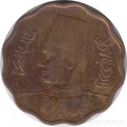 Монета. Египет. 10 миллимов 1938 год. Бронза.