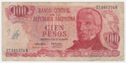 Банкнота. Аргентина. 100 песо 1973 - 1976 год. Тип 297 (1).