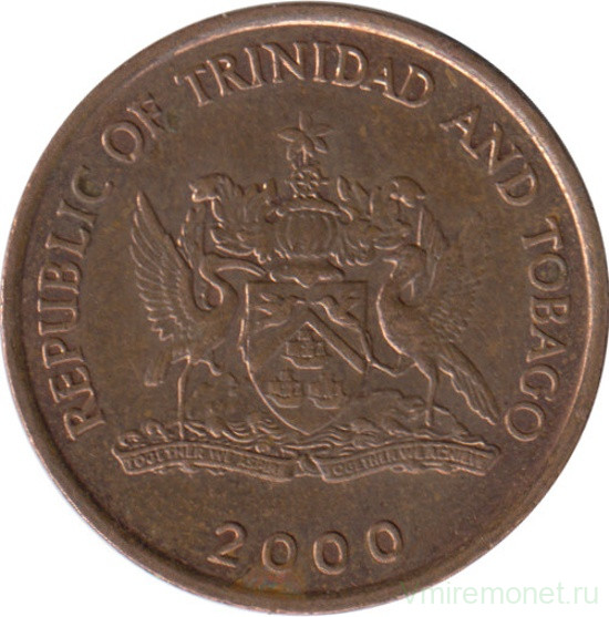 Монета. Тринидад и Тобаго. 5 центов 2000 год.