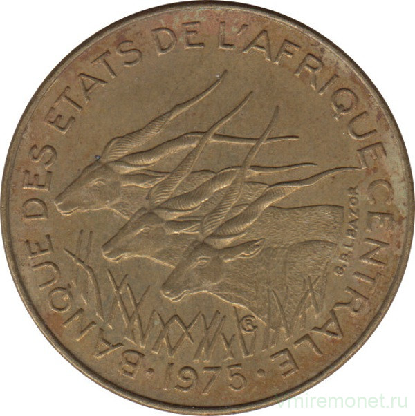 Монета. Центральноафриканский экономический и валютный союз (ВЕАС). 10 франков 1975 год.