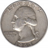 Монета. США. 25 центов 1963 год. Монетный двор D. ав.