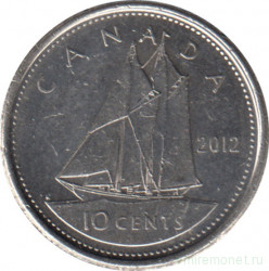 Монета. Канада. 10 центов 2012 год.