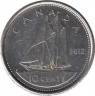 Монета. Канада. 10 центов 2012 год. ав.