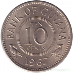 Монета. Гайана. 10 центов 1967 год.