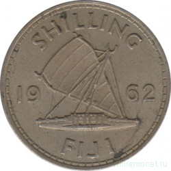 Монета. Фиджи. 1 шиллинг 1962 год.