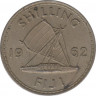 Монета. Фиджи. 1 шиллинг 1962 год. ав.