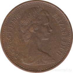 Монета. Великобритания. 1/2 пенни 1975 год.