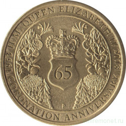 Монета. Австралия. 1 доллар 2018 год. 65 лет коронации Елизаветы II. В конверте.